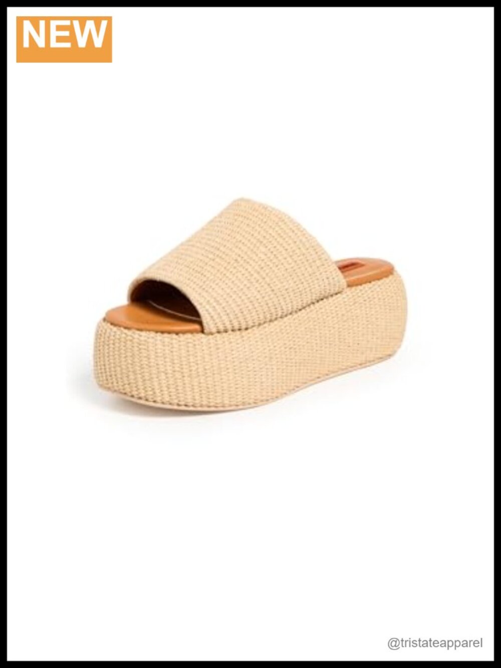 Raffia Platform Sandals Cushioned Leather Footbed 3in Slip On Open Toe